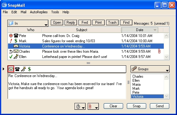 Screenshot of SnapMail 4.2